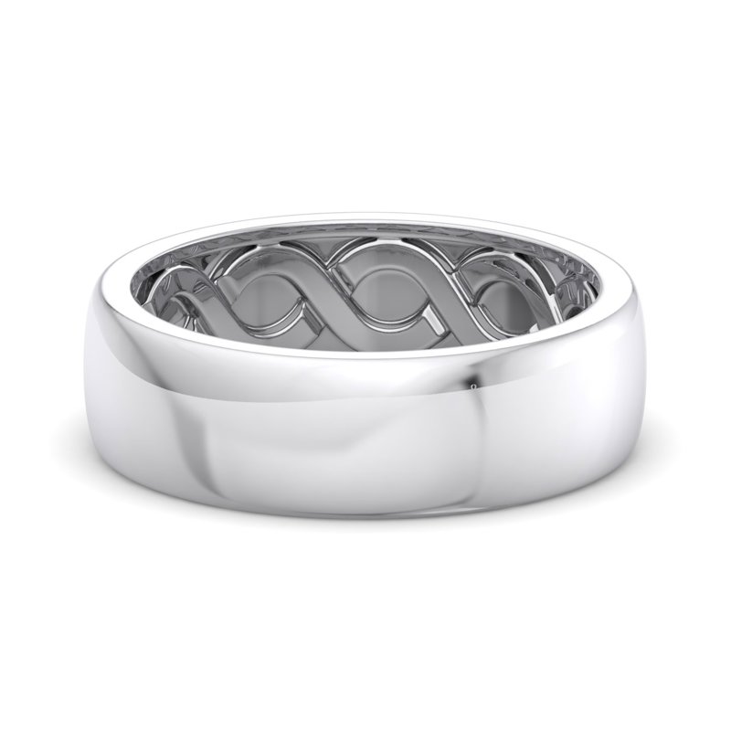 White Gold 7mm Hidden Knot