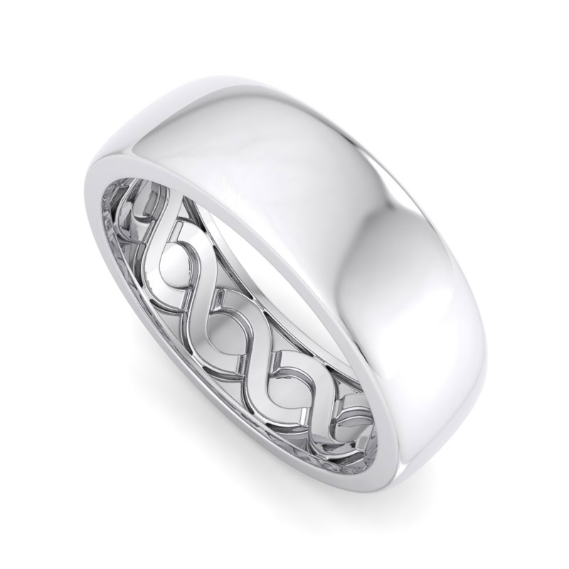 White Gold 7mm Hidden Knot