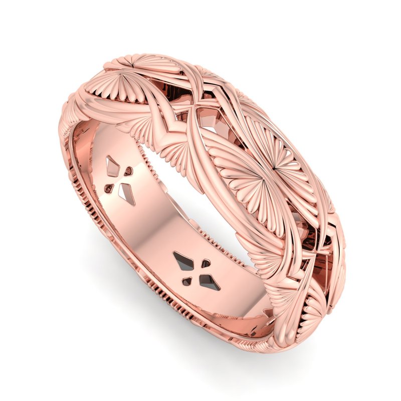 Rose Gold 6.5mm Golden Thistle Band