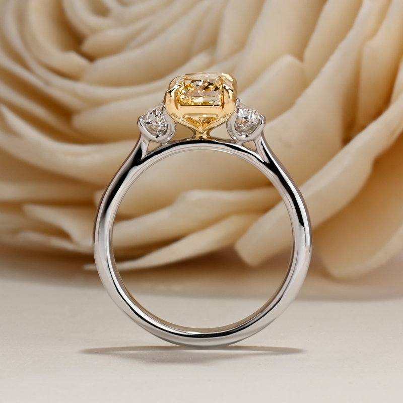 Fancy Yellow 2ct Radiant & Half Moons
