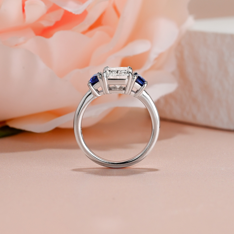 3ct Radiant & Trapeze Sapphire Ring