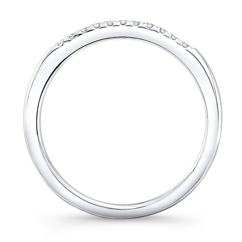 14k White Gold 1/10ctw Lab Grown Diamond Wedding Band