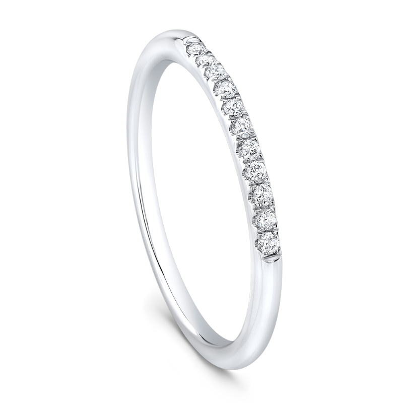 14k White Gold 1/10ctw Lab Grown Diamond Wedding Band