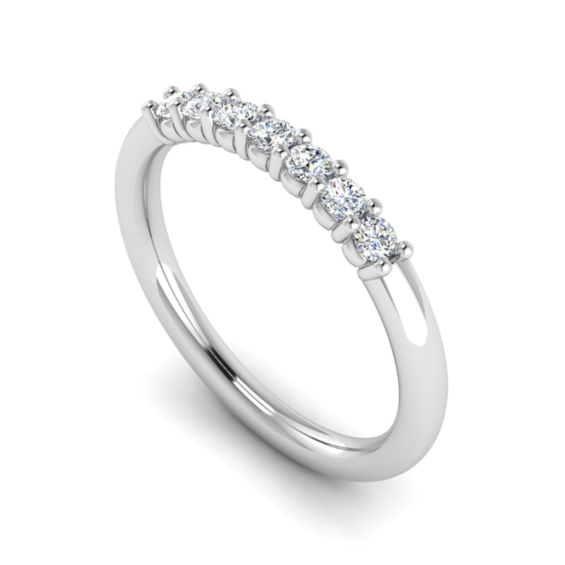 White Gold Seven Lab Grown Diamond Shared Prong Ring (1/4ctw)