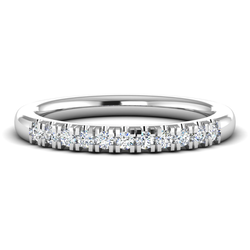 White Gold Eleven Lab Grown Diamond U Split Prong Ring (1/4ctw)