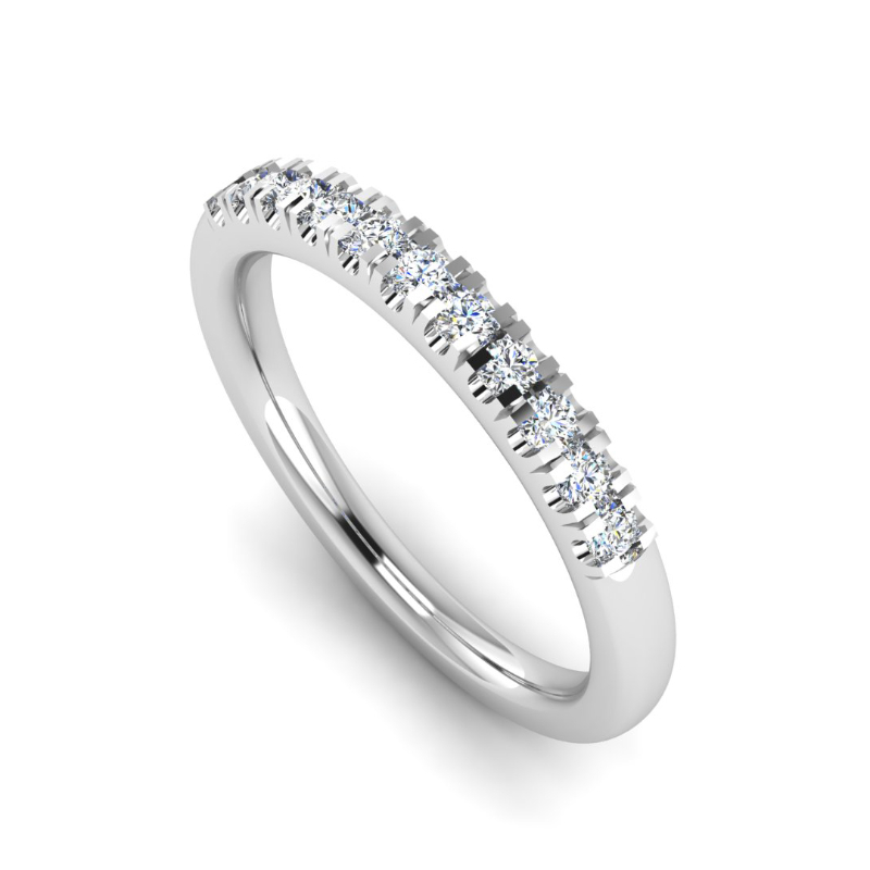 White Gold Eleven Lab Grown Diamond U Split Prong Ring (1/4ctw)