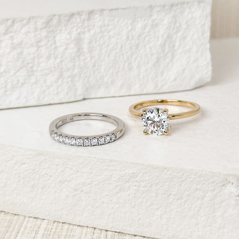 White Gold Eleven Lab Grown Diamond U Split Prong Ring (1/4ctw)