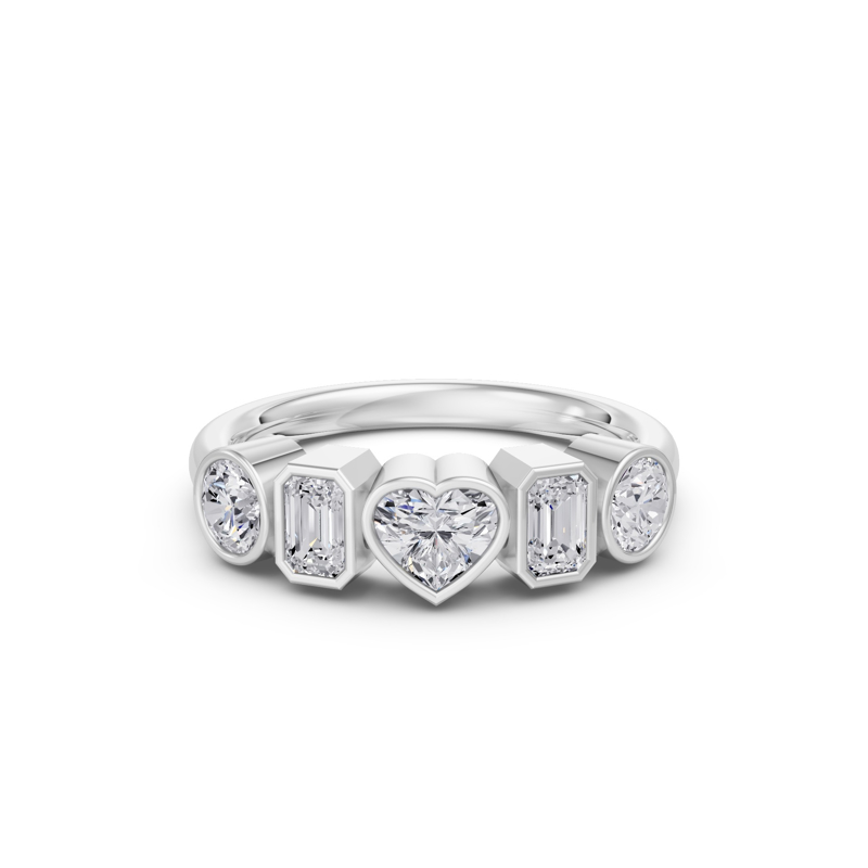 Platinum Multi Shaped Band (1ctw)