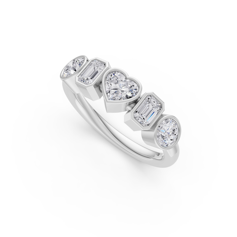 Platinum Multi Shaped Band (1ctw)