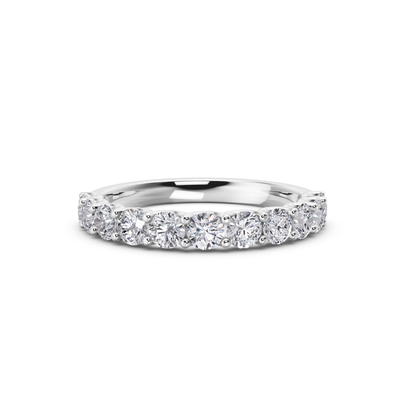 Platinum Round Scallop Diamond Band (1ctw)
