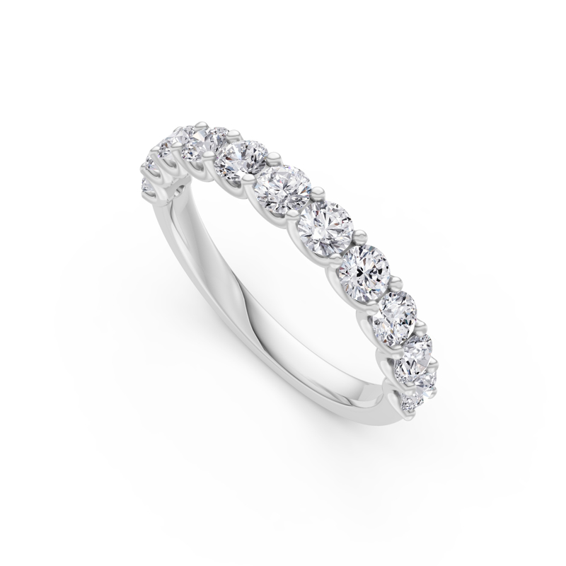Platinum Round Scallop Diamond Band (1ctw)