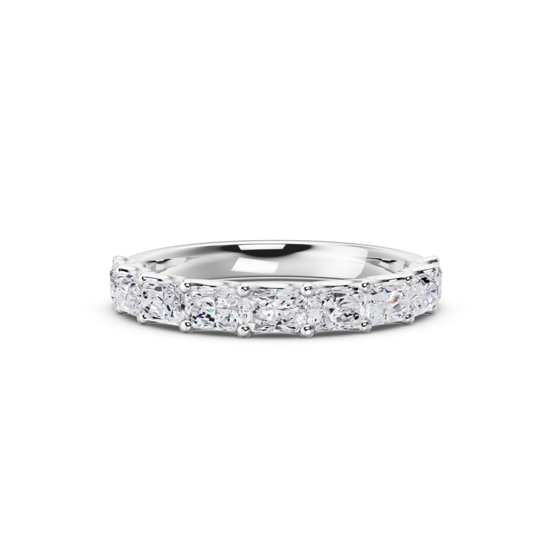 Platinum East West Radiant Scallop Band (1ctw)