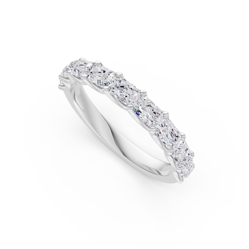 Platinum East West Radiant Scallop Band (1ctw)