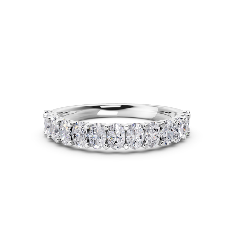 Platinum Oval Scallop Diamond Band (1ctw)