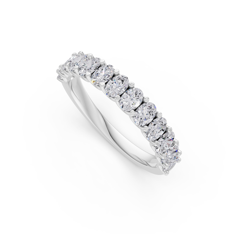 Platinum Oval Scallop Diamond Band (1ctw)