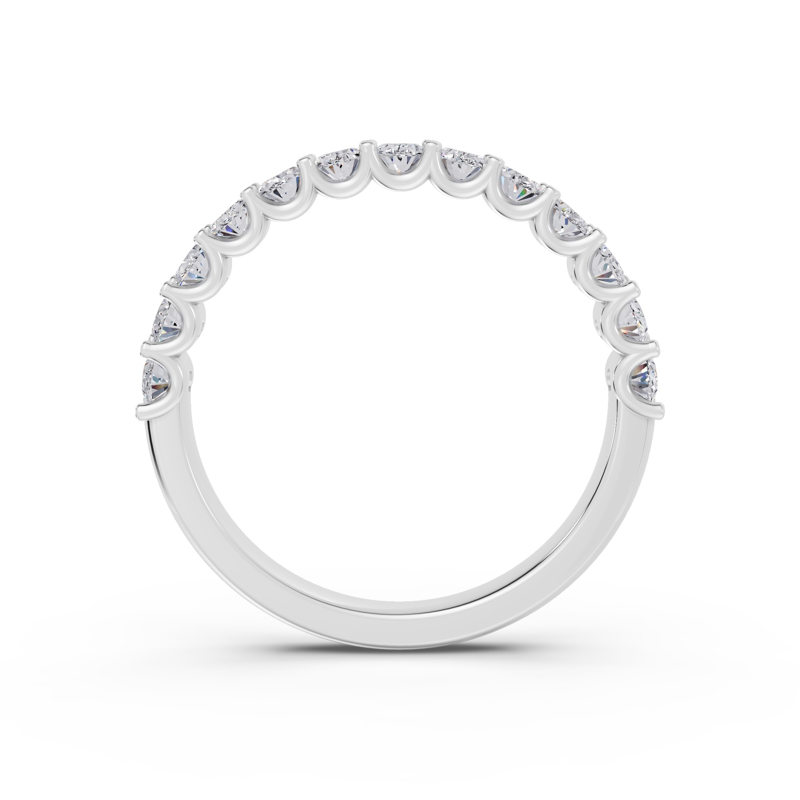 Platinum Oval Scallop Diamond Band (1ctw)