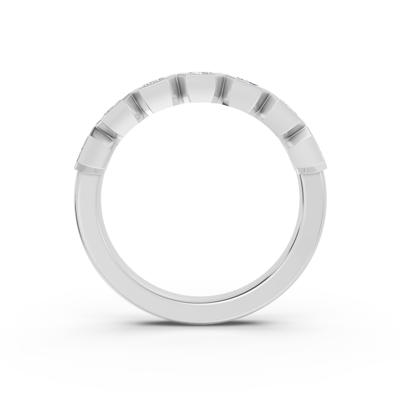 Platinum Seven Emerald Bezel Set Band (1ctw)