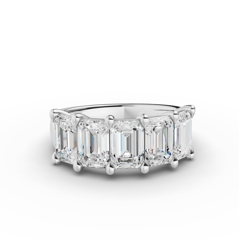 Platinum Five Emerald Anniversary Band (1ctw)