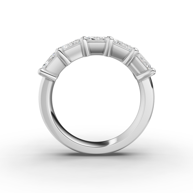 Platinum Five Emerald Anniversary Band (1ctw)