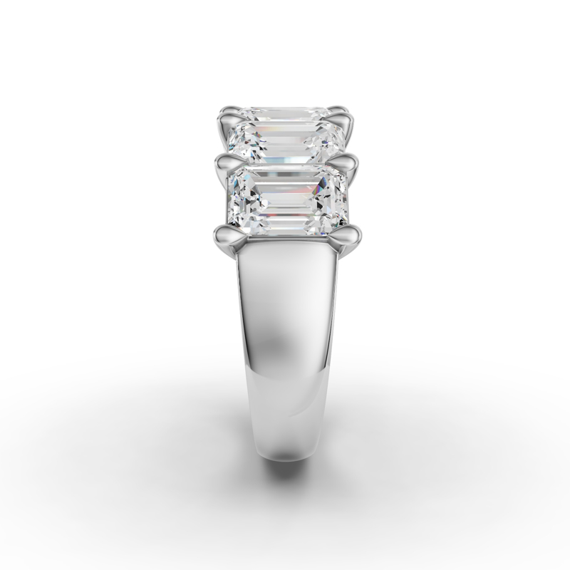 Platinum Five Emerald Anniversary Band (1ctw)