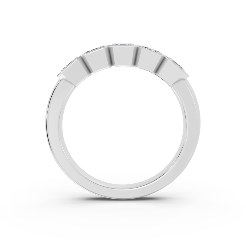 Platinum Asscher Half Bezel Band (1ctw)