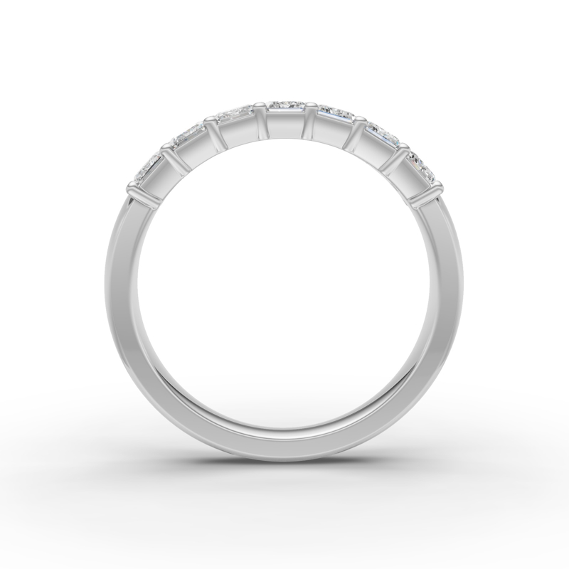 Platinum Seven Emerald Wedding Band (1ctw)