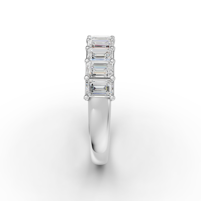 Platinum Seven Emerald Wedding Band (1ctw)