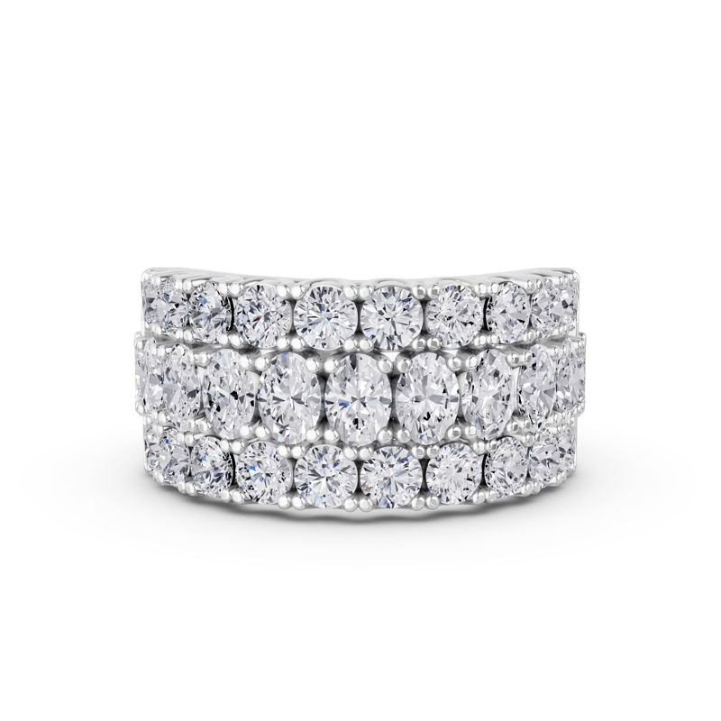 Platinum Quinn Oval & Round Wide Band (3ctw)