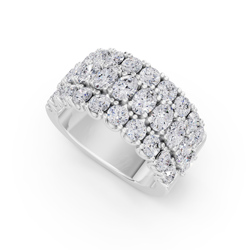 Platinum Quinn Oval & Round Wide Band (3ctw)