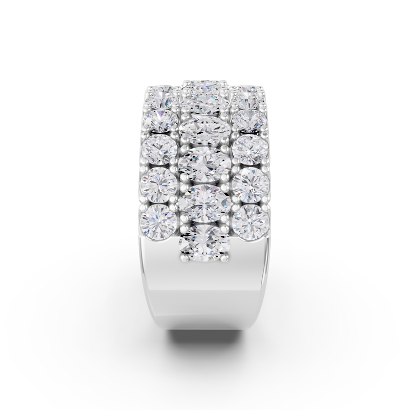 Platinum Quinn Oval & Round Wide Band (3ctw)
