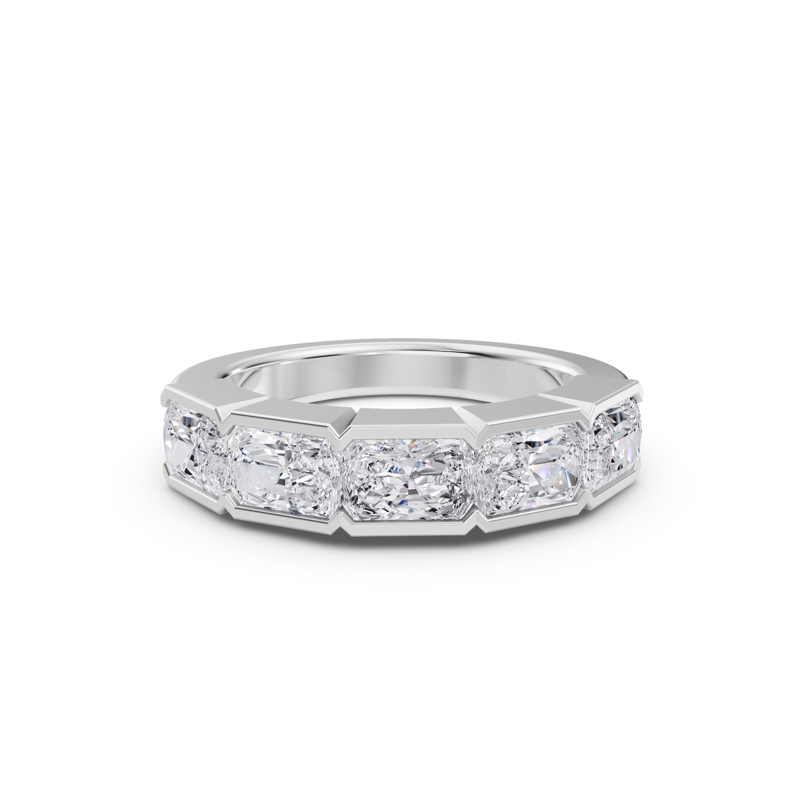 Platinum East West Radiant Half Bezel (2ctw)