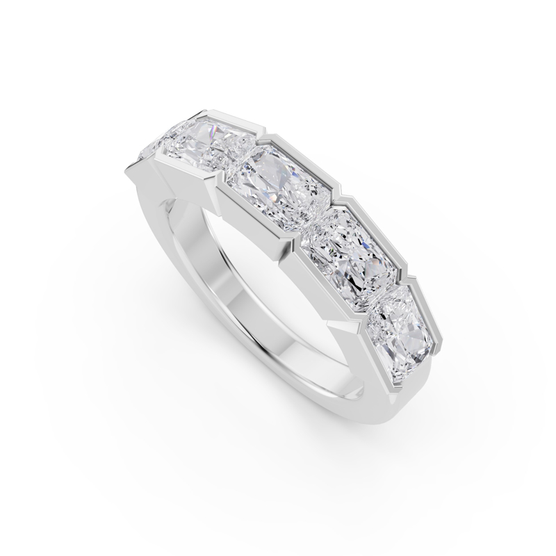 Platinum East West Radiant Half Bezel (2ctw)