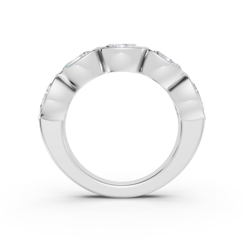 Platinum East West Bezel Oval Band (2ctw)