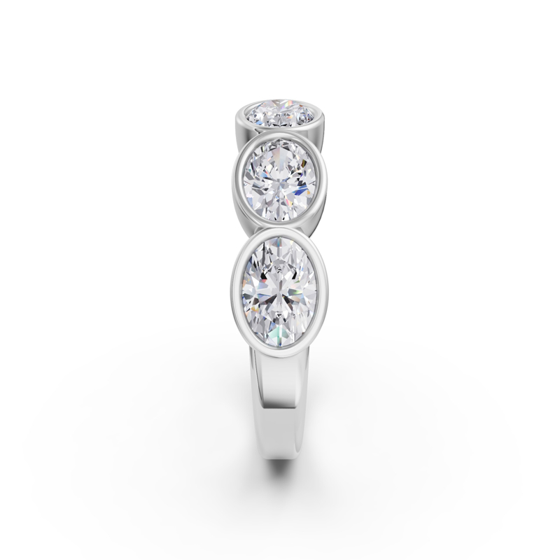 Platinum East West Bezel Oval Band (2ctw)
