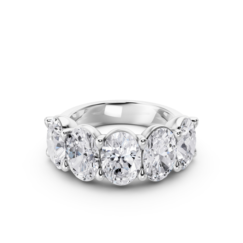 Platinum Five Stone Oval Anniversary Band (5ctw)