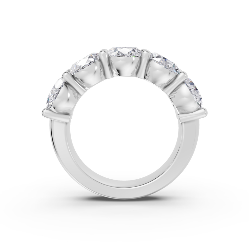Platinum Five Stone Oval Anniversary Band (5ctw)