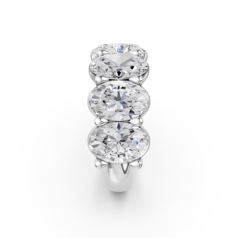 Platinum Five Stone Oval Anniversary Band (5ctw)