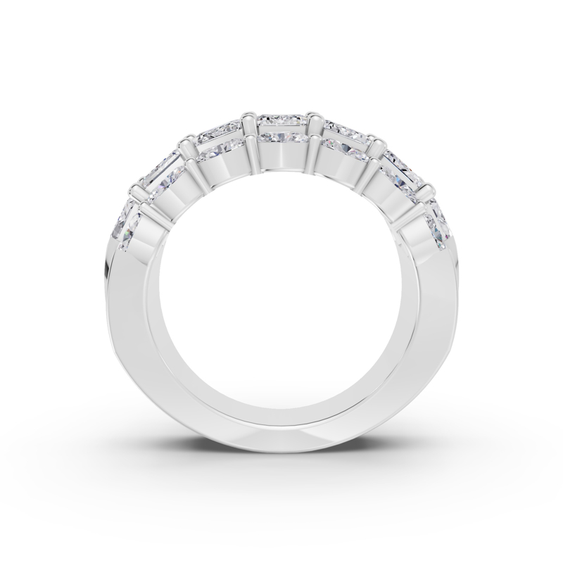 Platinum Armadeus Wide Emerald & Oval Band (5ctw)