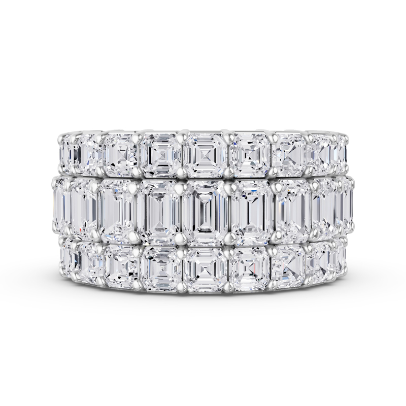 Platinum Luxury Emerald & Asscher Band (10ctw)