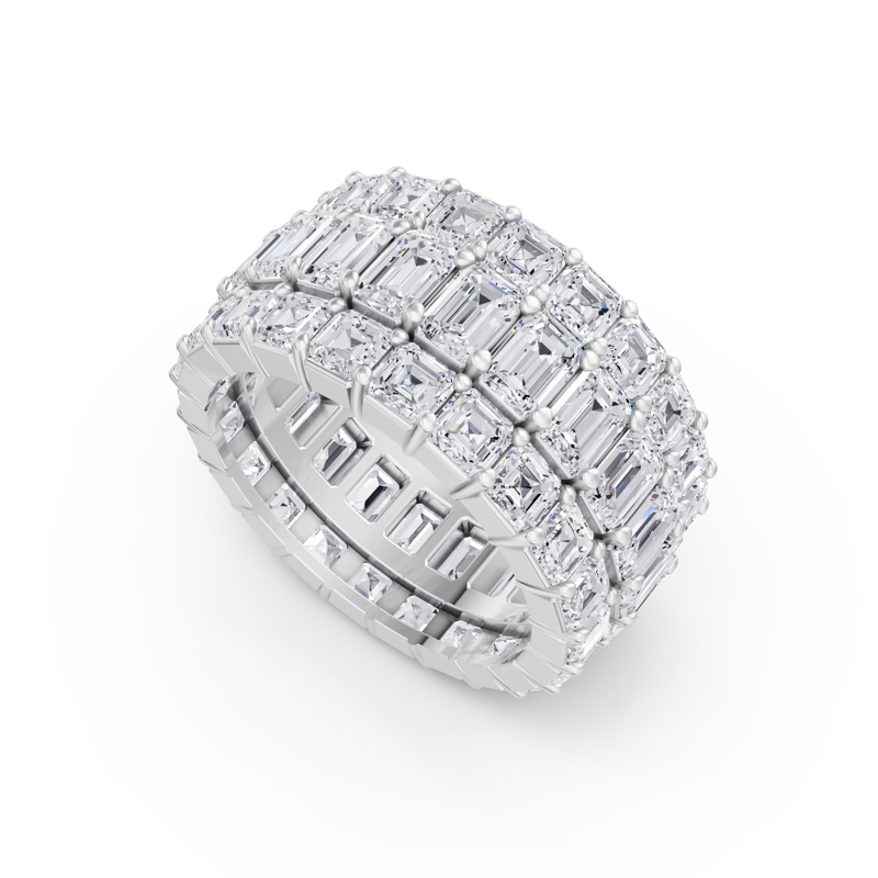 Platinum Luxury Emerald & Asscher Band (10ctw)
