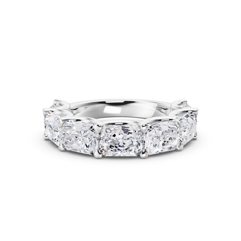 Platinum East West Radiant Scallop Band (5ctw)