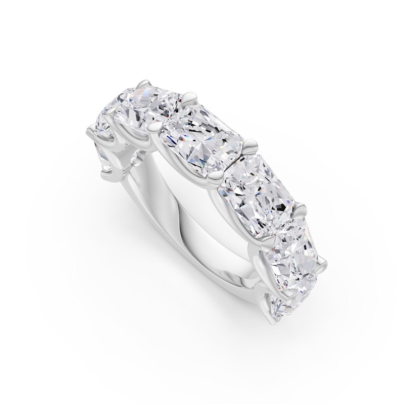 Platinum East West Radiant Scallop Band (5ctw)