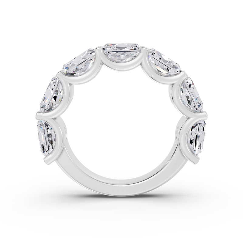 Platinum East West Radiant Scallop Band (5ctw)