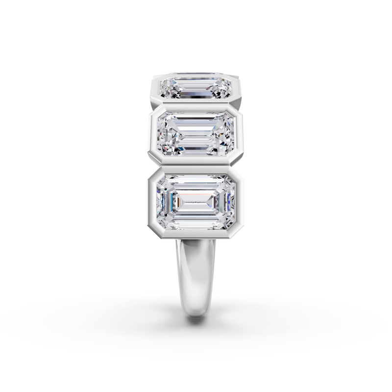 Platinum Seven Emerald Bezel Set Band (5ctw)