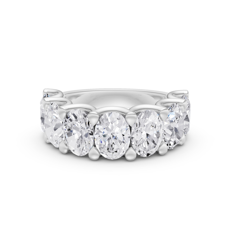 Platinum Oval Scallop Diamond Band (5ctw)