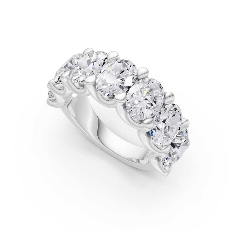 Platinum Oval Scallop Diamond Band (5ctw)