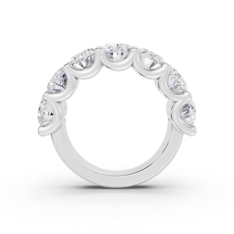 Platinum Oval Scallop Diamond Band (5ctw)