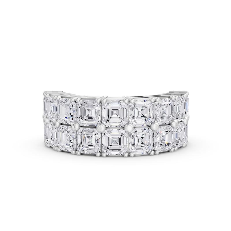 Platinum Noemi Double Row Asscher Band (5ctw)