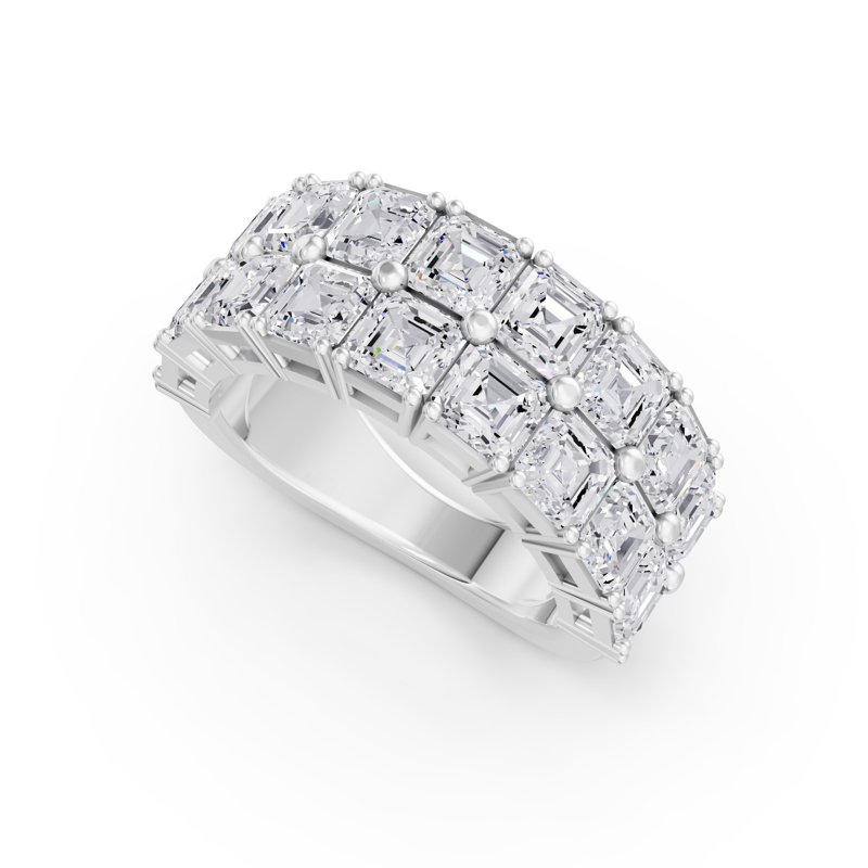 Platinum Noemi Double Row Asscher Band (5ctw)