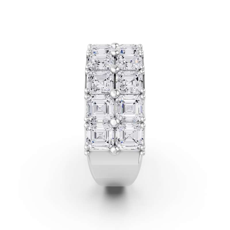 Platinum Noemi Double Row Asscher Band (5ctw)
